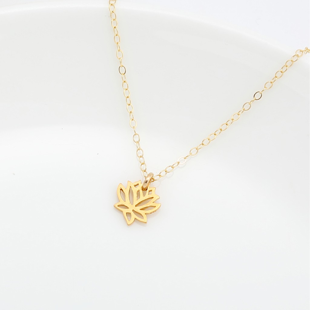 【Angel & Me】Love Lotus s925 sterling silver 24k gold plated necklace gift, , large