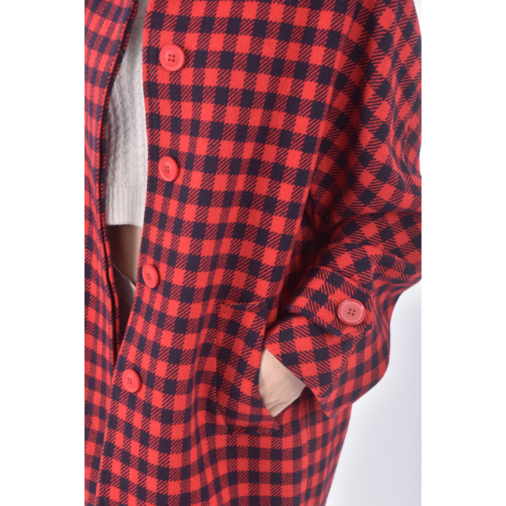 (M) united colors of benetton質感格紋紅色外套二手衣, , large