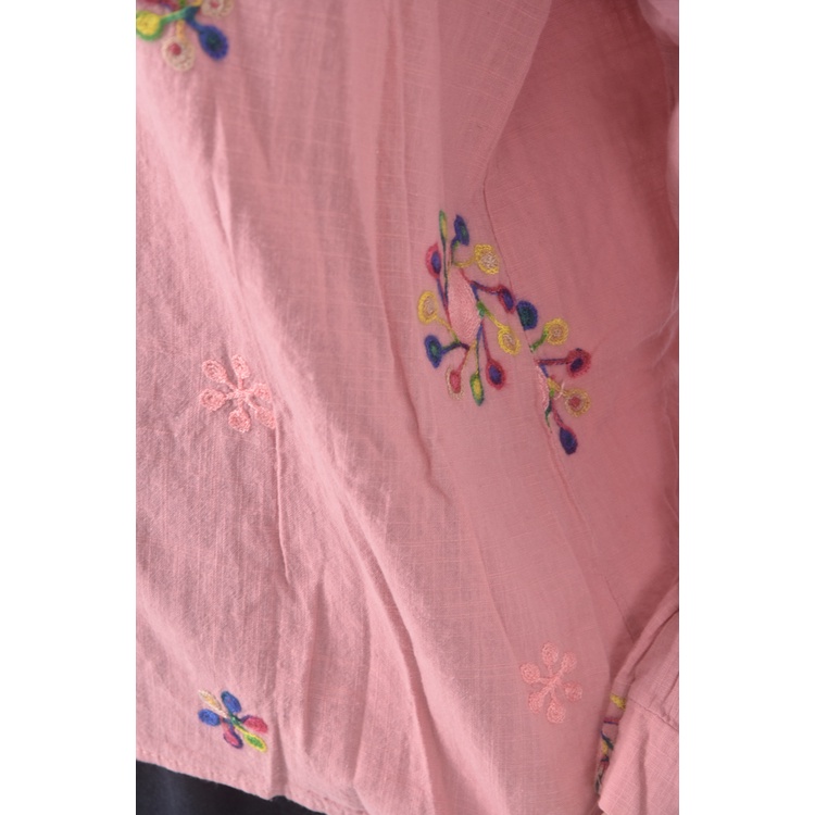 (L) mei ren yu質感刺繡粉色長袖上衣二手衣, , large