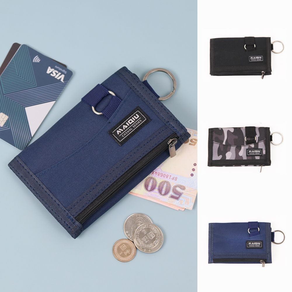 【MQ】尼龍三折短夾-黑色 學生錢包 中夾 皮夾 含零錢袋夾層, , large