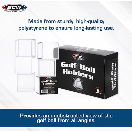 BCW Golf Ball Display Cases – 6 Pack Acrylic Boxes, , large