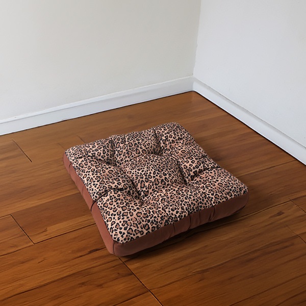 Leopard print nine-square grid memory cushion, , large
