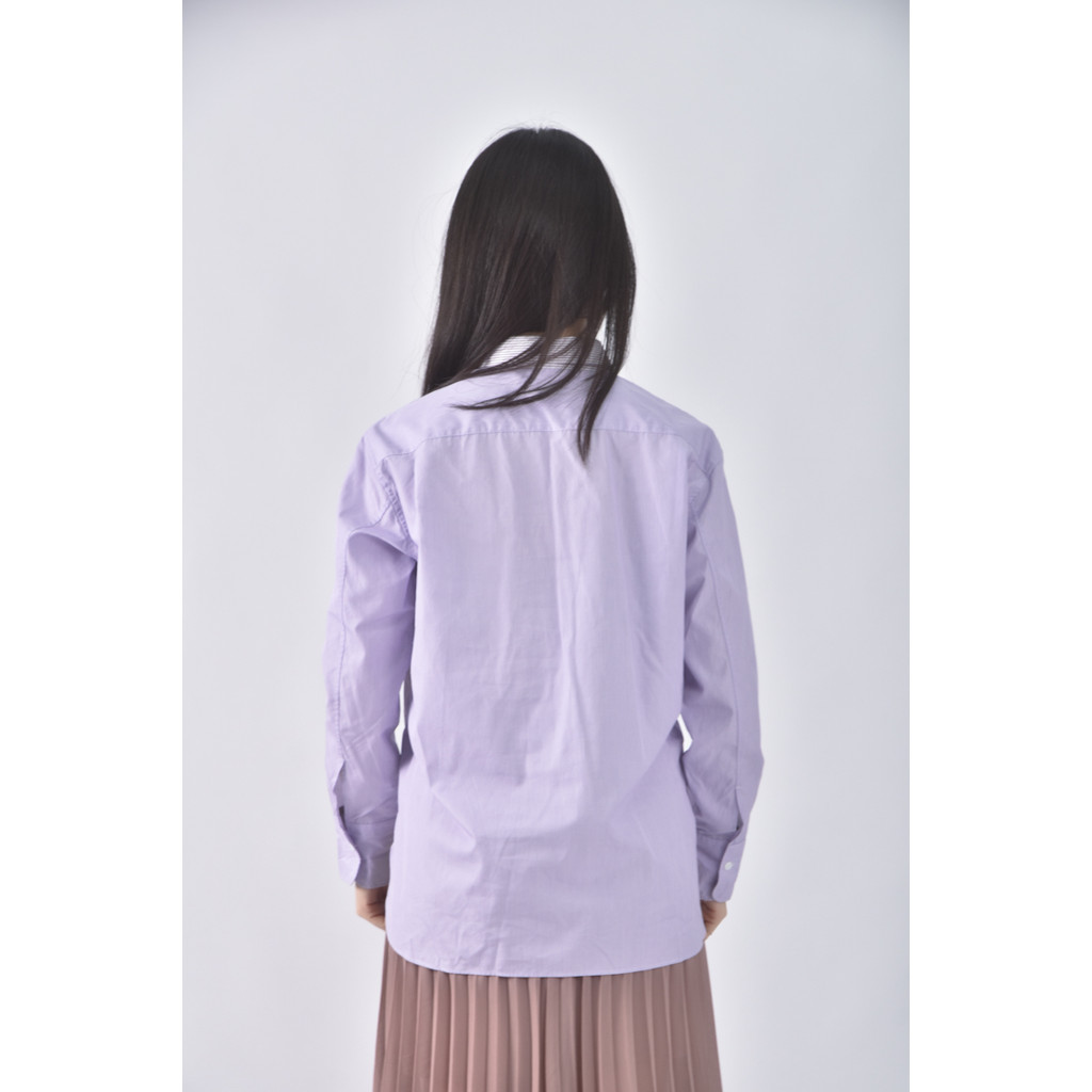 (S) uniqlo棉質純棉紫色襯衫上衣二手衣, , large