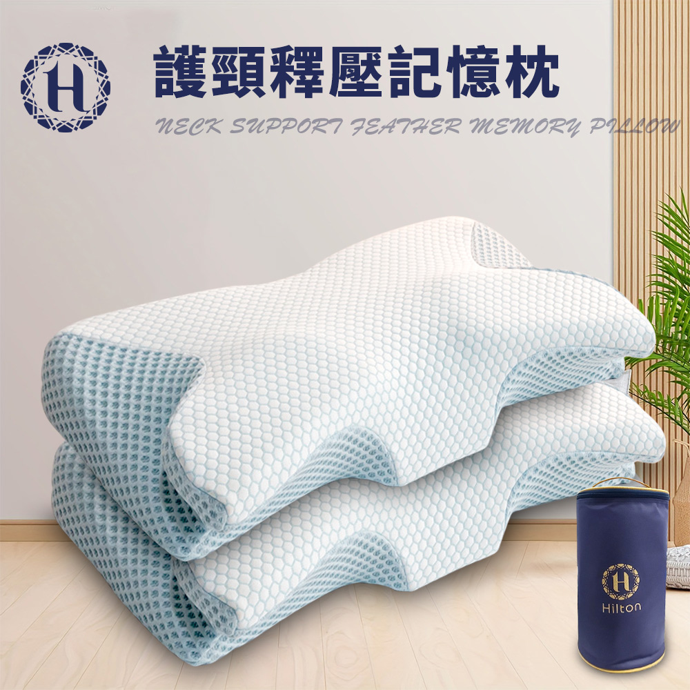 二入組【Hilton 希爾頓】8D慢回彈止鼾沉睡記憶枕(枕頭/護頸枕/記憶枕)(B0402-NL), , large