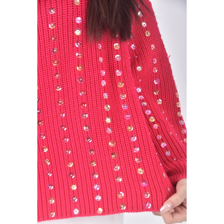 (F) so nice質感羊毛亮片粉色長袖上衣二手衣, , large