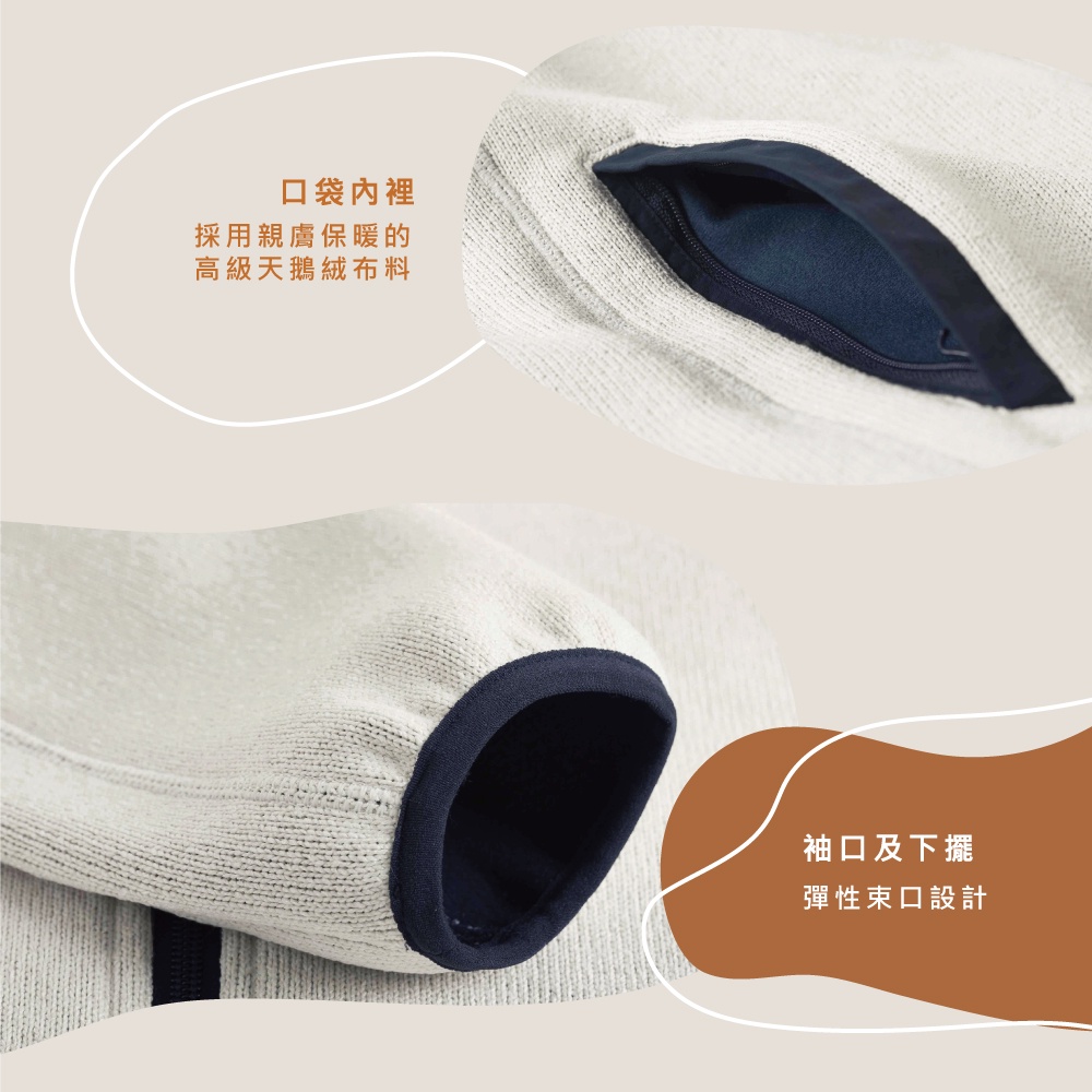 【Aith】MIT米蘭針織內刷毛外套 S/米白色, , large