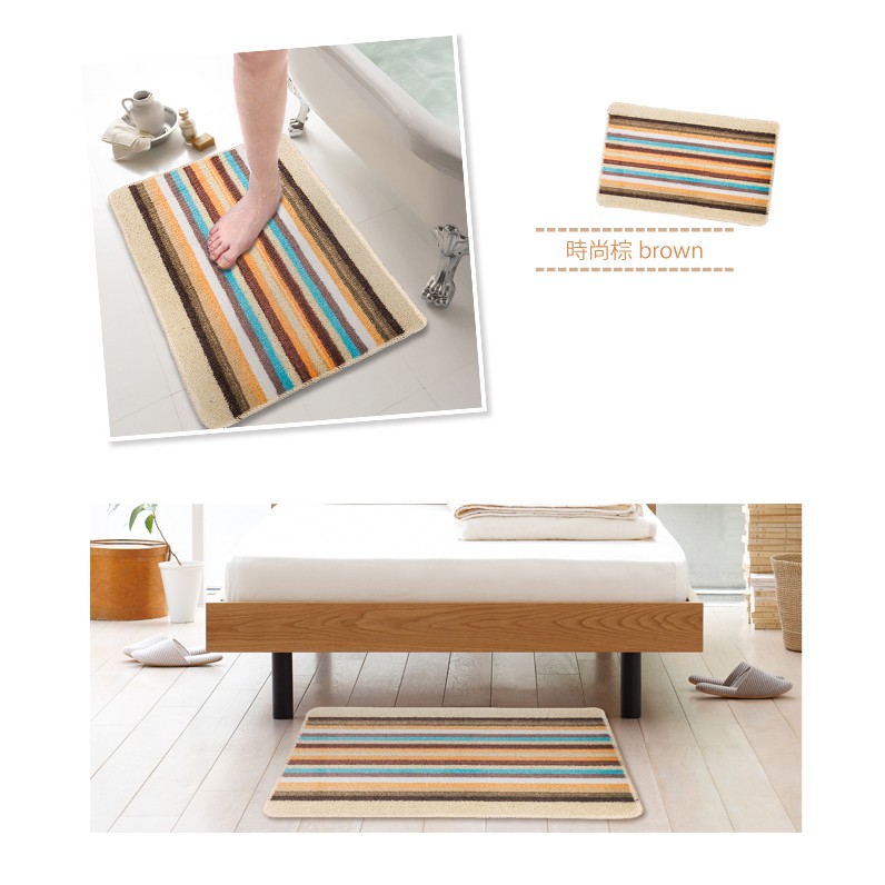 【格藍傢飾】色彩時尚吸水防滑地墊-45x72cm  止滑墊 腳踏墊 廁所浴室客廳地墊 防滑, , large