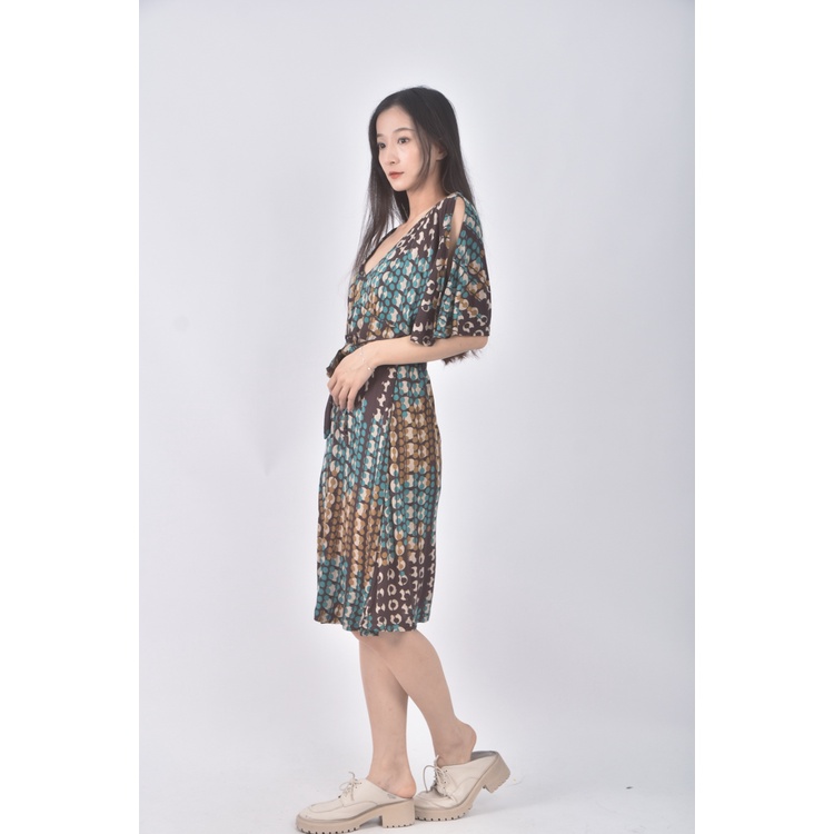 (S) love trt xx花紋棕色洋裝二手衣, , large