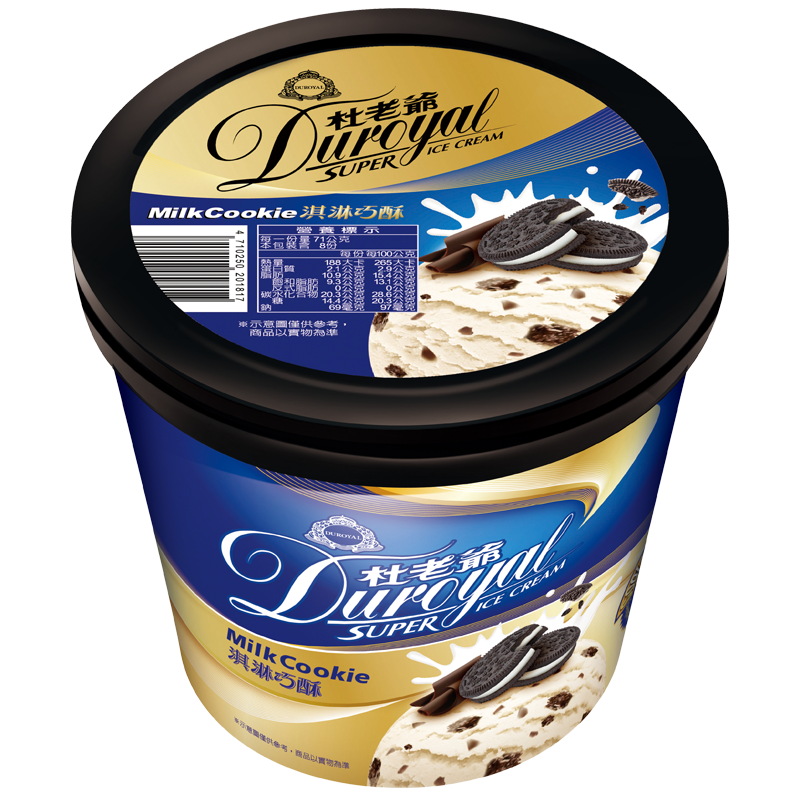 Duroyal Super 1L Ice Cream -Milk Cookie, , large