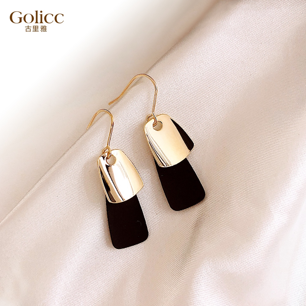 【Gulicc】古莉可 耳環  黑金撞色 耳環, , large