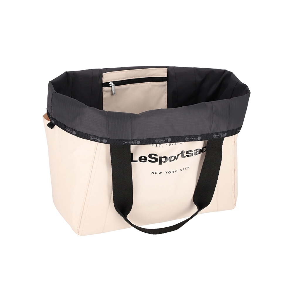 |快速出貨|Lesportsac Large Reversible Pocket Tote 中型雙面托特包 送禮-米白, , large