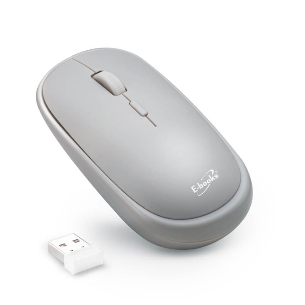 E-BOOKS M61 Muji Ultra-Quiet Wireless Mouse - Low power consumption, plug and play, and precise DPI three-stage adjustment, 灰色, large