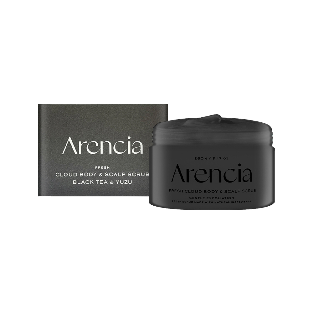 【Arencia】清新雲朵頭皮身體磨砂膏 260g #紅茶&柚子Black Tea&Yutu(黑), , large