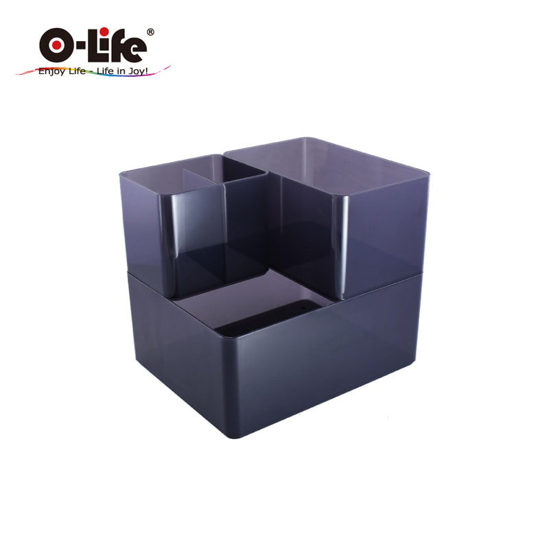 B-012 stacking storage box-red 3-piece set, , large