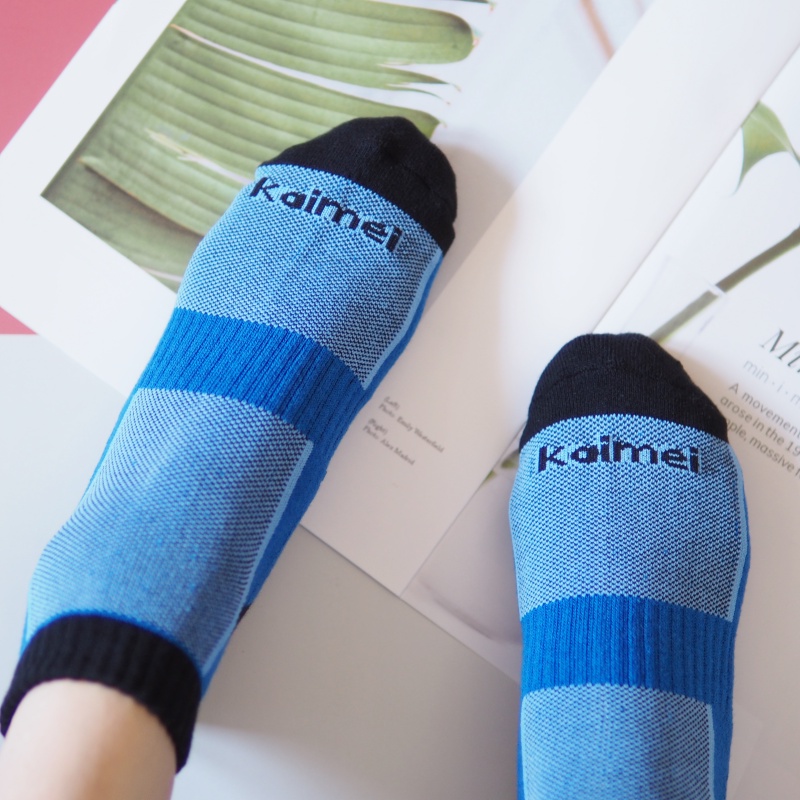 [Kaimei Cotton] 6 pairs set, MIT made in Taiwan, high quality and all-round, Kaimei’s exclusive high-efficiency deodorizing sports socks, classic blue style, , large