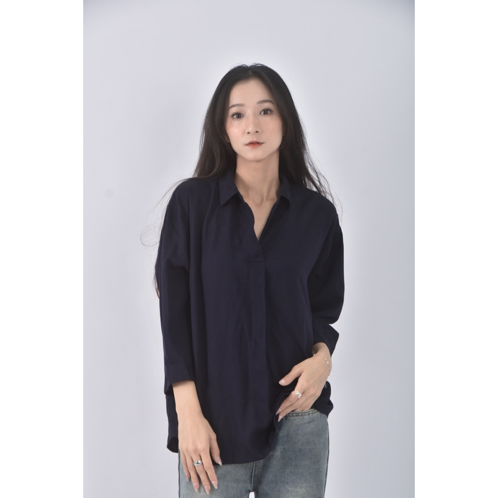 (XL) uniqlo質感藍色長袖上衣二手衣, , large