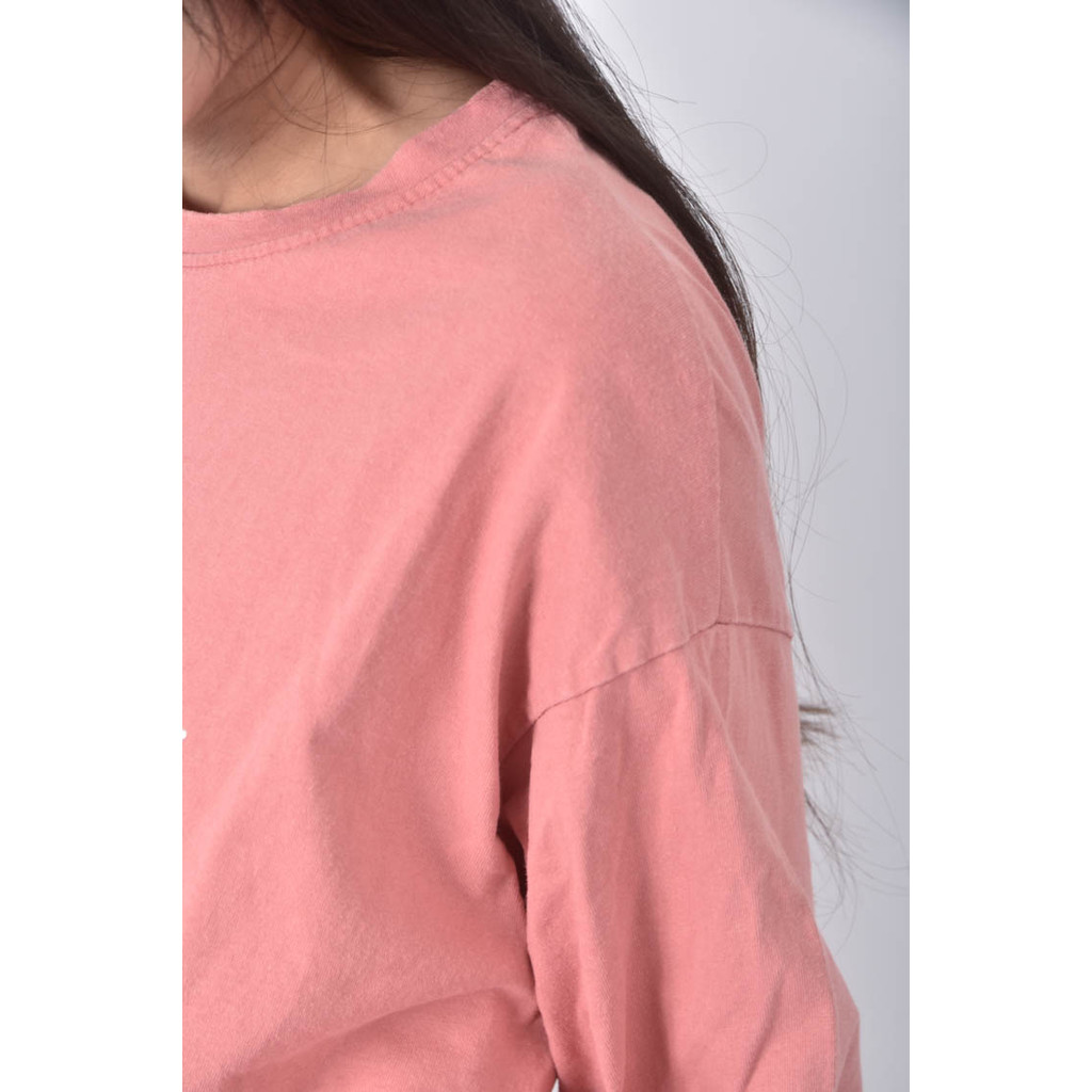 (XL) e zhan文字粉色長袖上衣二手衣, , large