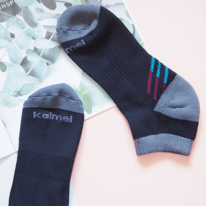 [Kaimei Cotton Industry] 6 pairs set, MIT made in Taiwan, high quality and all-round, Kaimei’s exclusive high-efficiency deodorizing sports socks, cool black style, , large