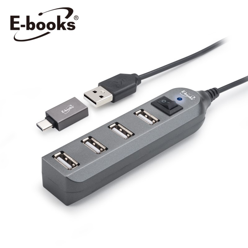 E-books H17 4孔USB-Hub集線器, , large