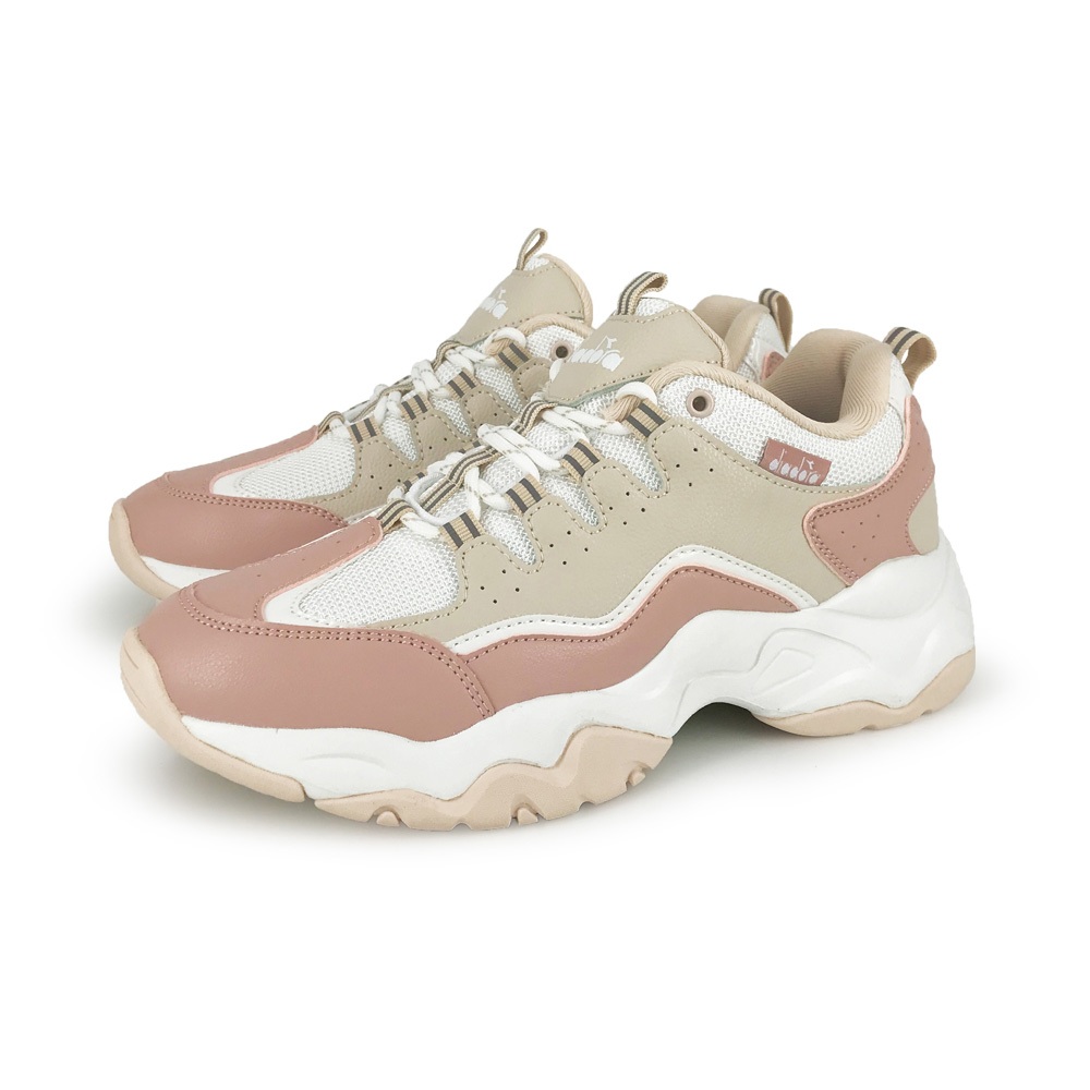 DIADORA迪亞多那 女生活時尚運動鞋 女運動鞋 女鞋 老爹鞋 透氣 保護後跟 Q彈 緩震 護趾 減壓 止滑 灰 粉, , large