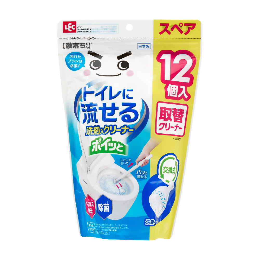 【唯可】LEC激落君可沖式馬桶刷頭補充包12入(日本製), , large