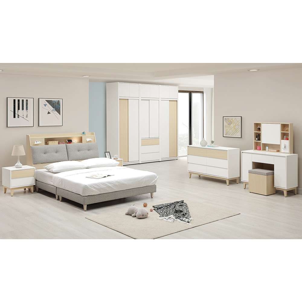 【唯熙傢俱】羅伊原木雙色六斗櫃 抽屜櫃, , large