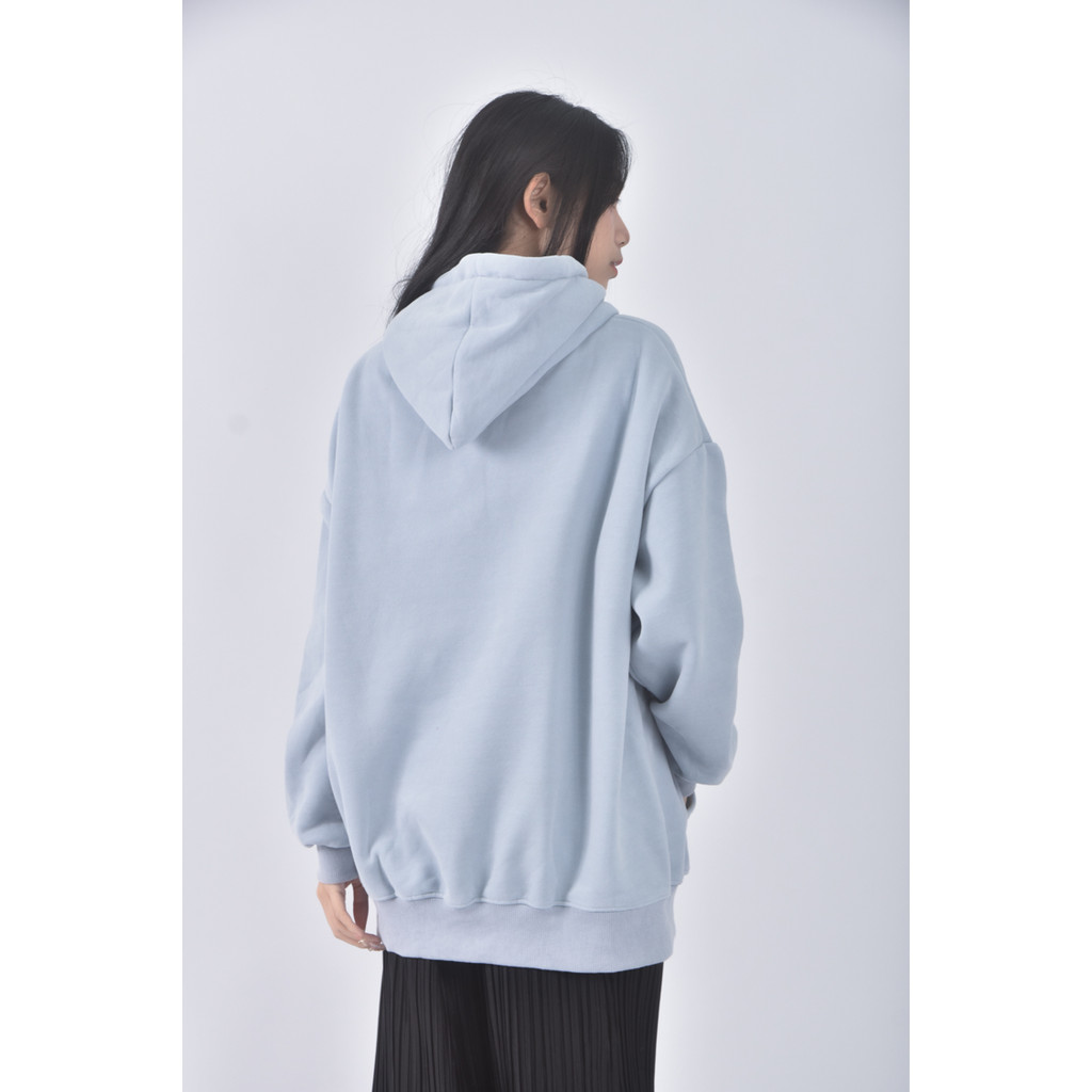 (F) jian yuejia質感連帽藍色長袖上衣二手衣, , large