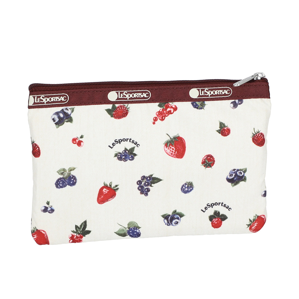 Lesportsac 3-Zip Cosmetic 三層拉鍊化妝包 收納包 盥洗包 女包 男包(奶油莓果), , large