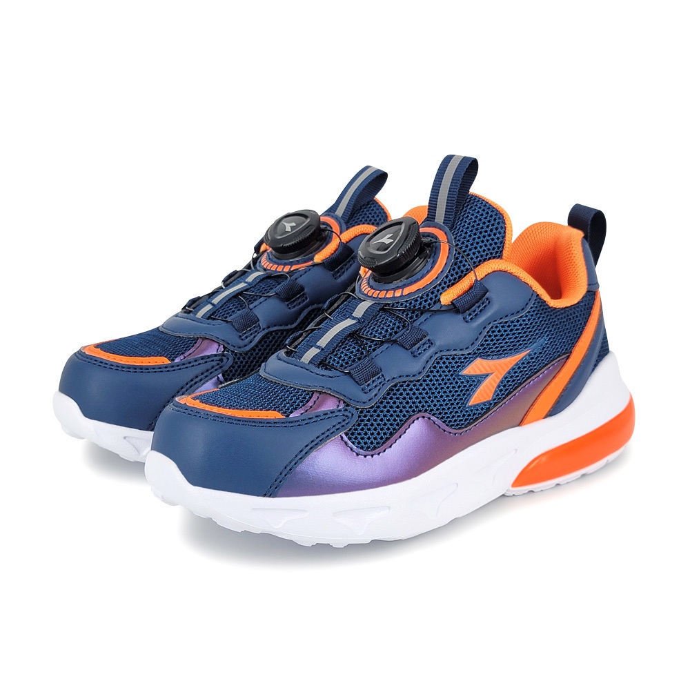 DIADORA迪亞多那 酷炫閃燈兒童跑鞋 童運動鞋 童鞋 時尚 閃亮 炫光 寬楦 康特杯 健康鞋墊 止滑 黑 藍 粉 紫, , large