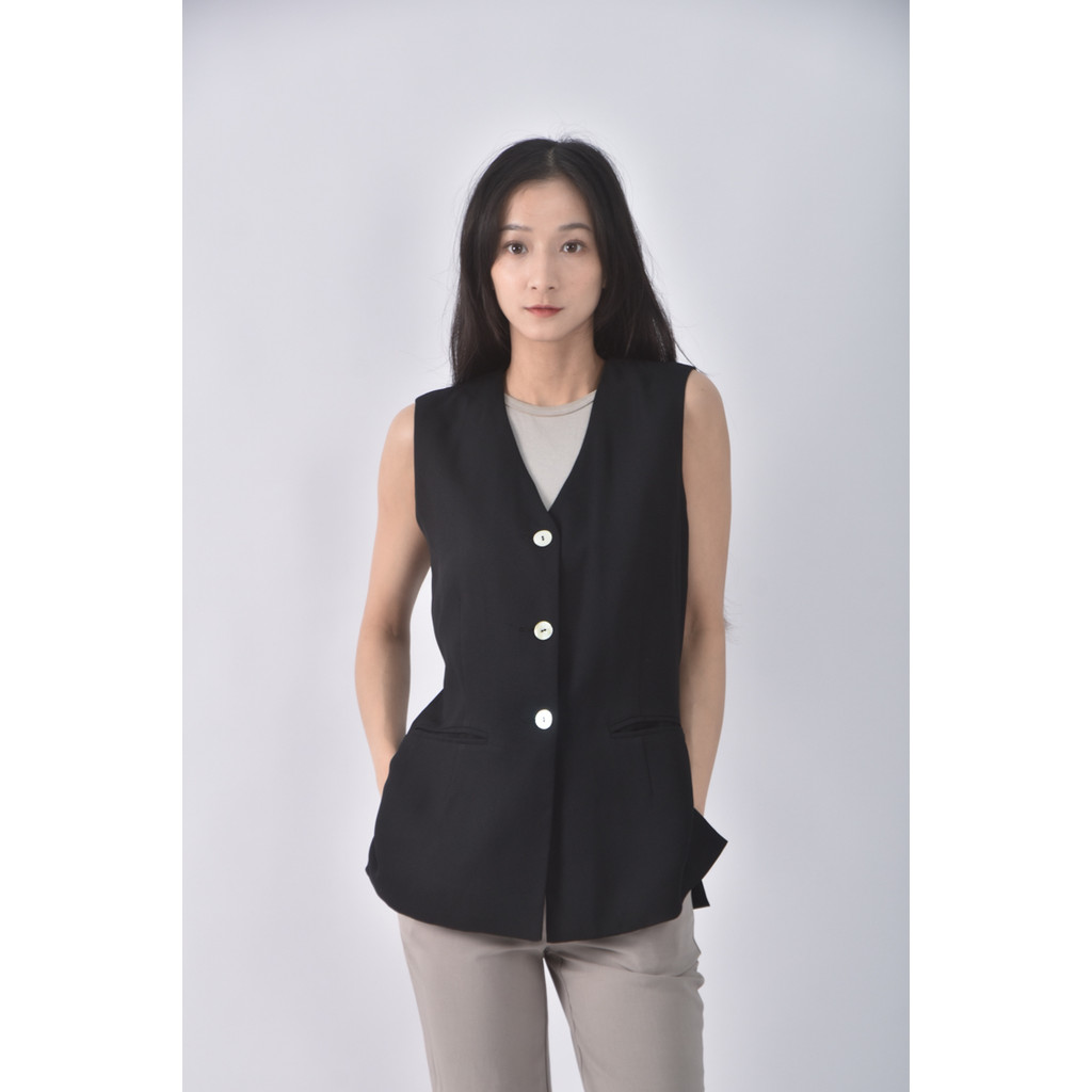 (S) esprit背心黑色外套二手衣, , large