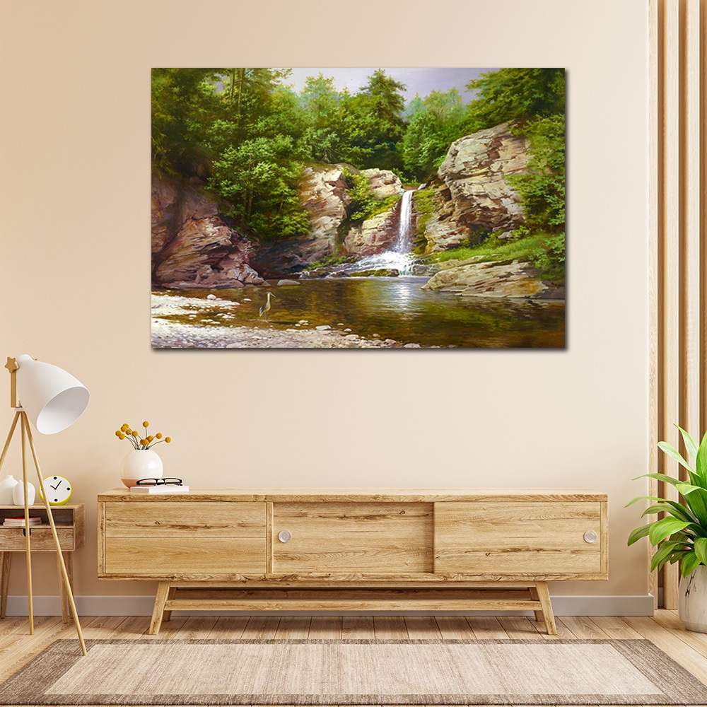 【御畫房】春水流 國家一級畫師手繪油畫60×90cm(VF-92), , large