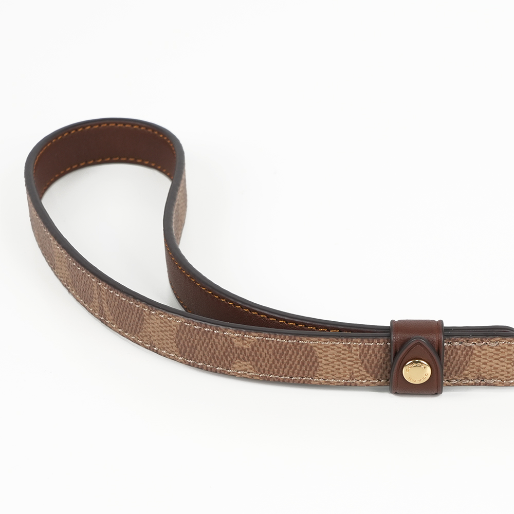 COACH 塗層帆布及皮革小型寵物牽繩(棕褐色/棕色), , large