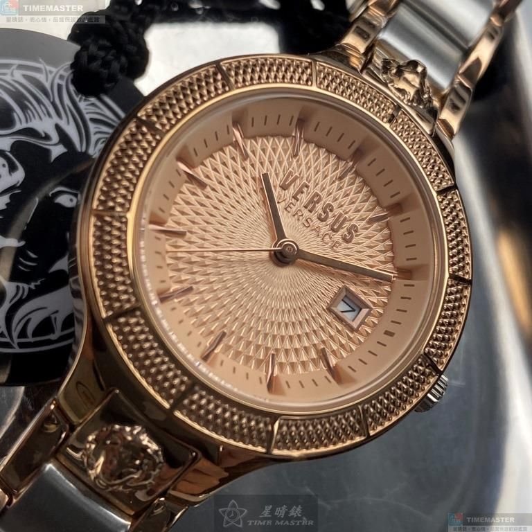 [星晴錶業]VERSUS VERSACE手錶,32mm,VV00001玫瑰金色錶面玫瑰金錶殼金銀相間精鋼錶帶款, , large