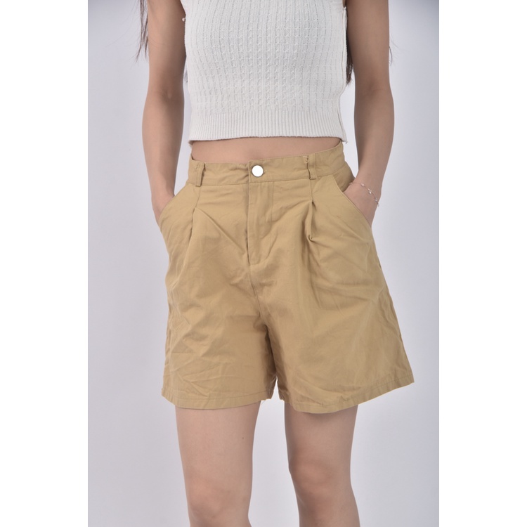 (L) 【霓霓私服】高腰荷葉邊棕色短褲二手衣, , large