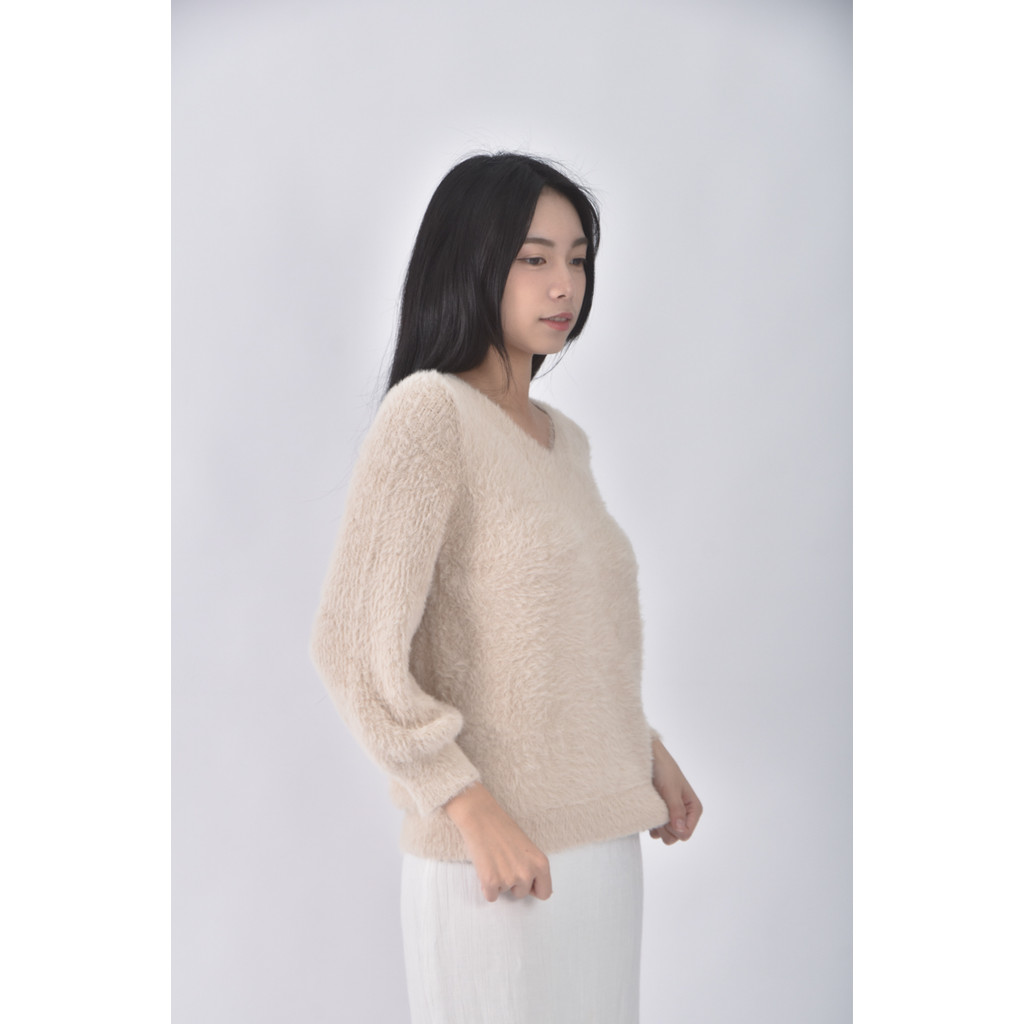 (S) xing毛毛杏色長袖上衣二手衣, , large
