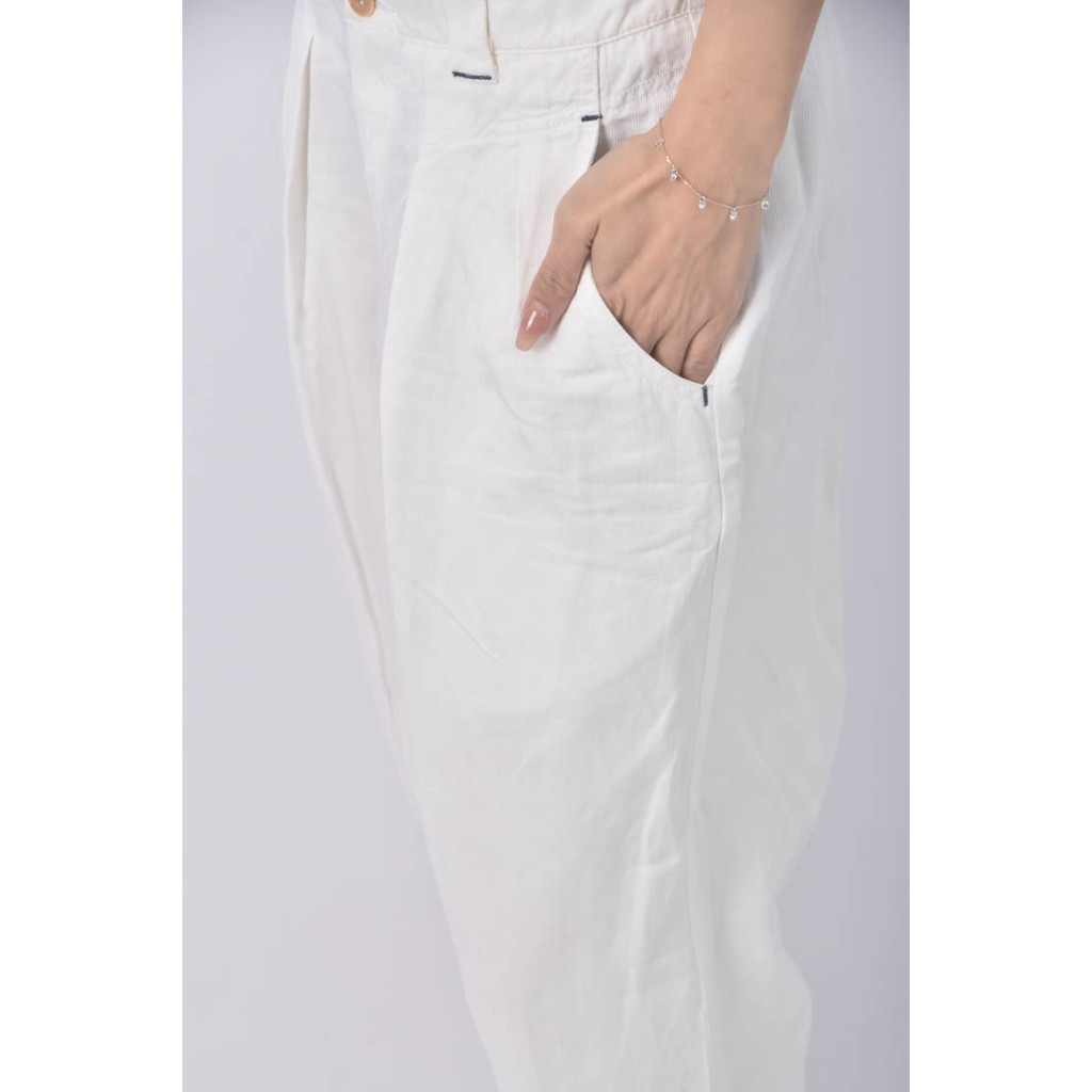 (XL) 高腰寬鬆白色長褲二手衣, , large