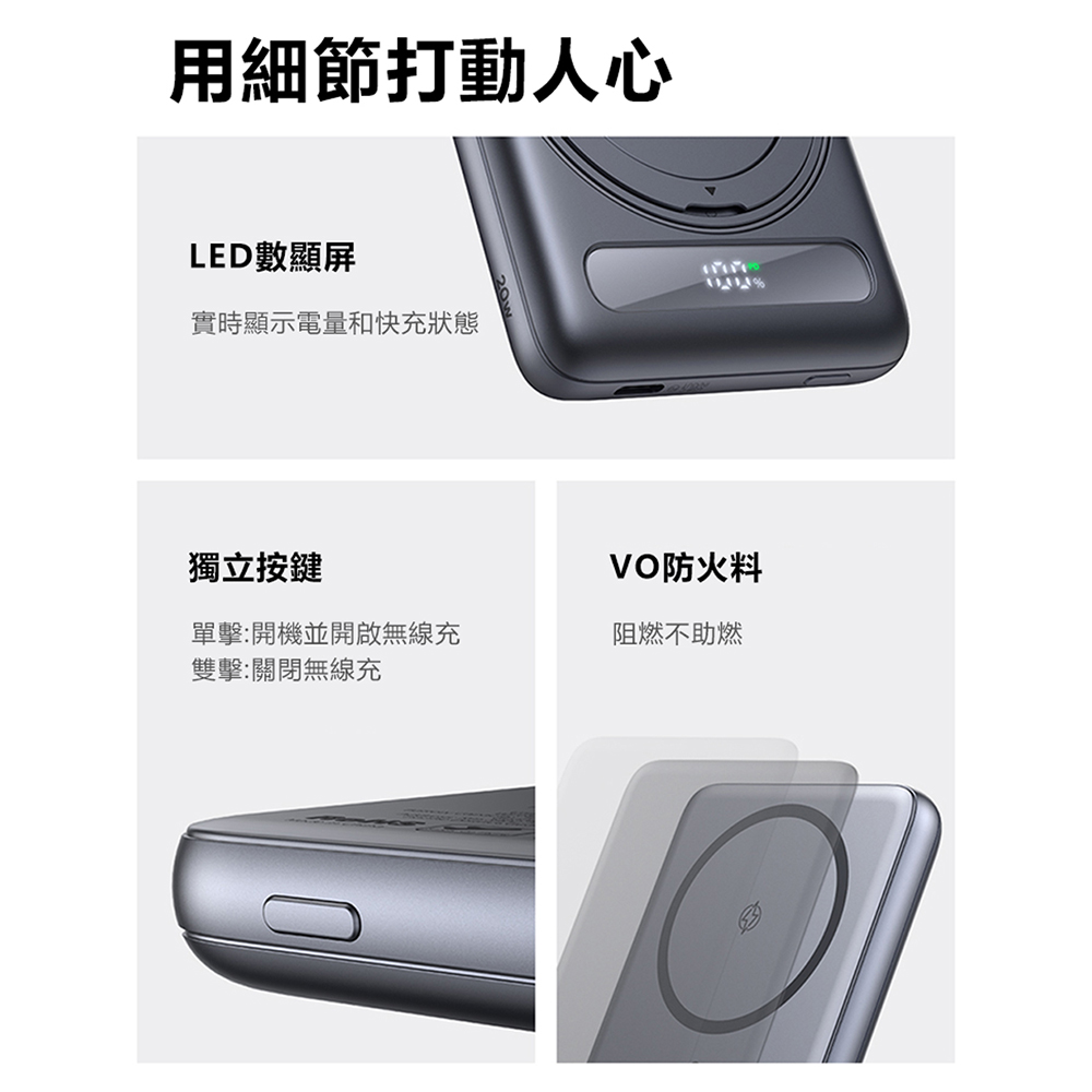 Mcdodo MC836 Meta 20W Power Bank with stand 5000mAh 18.5Wh, , large