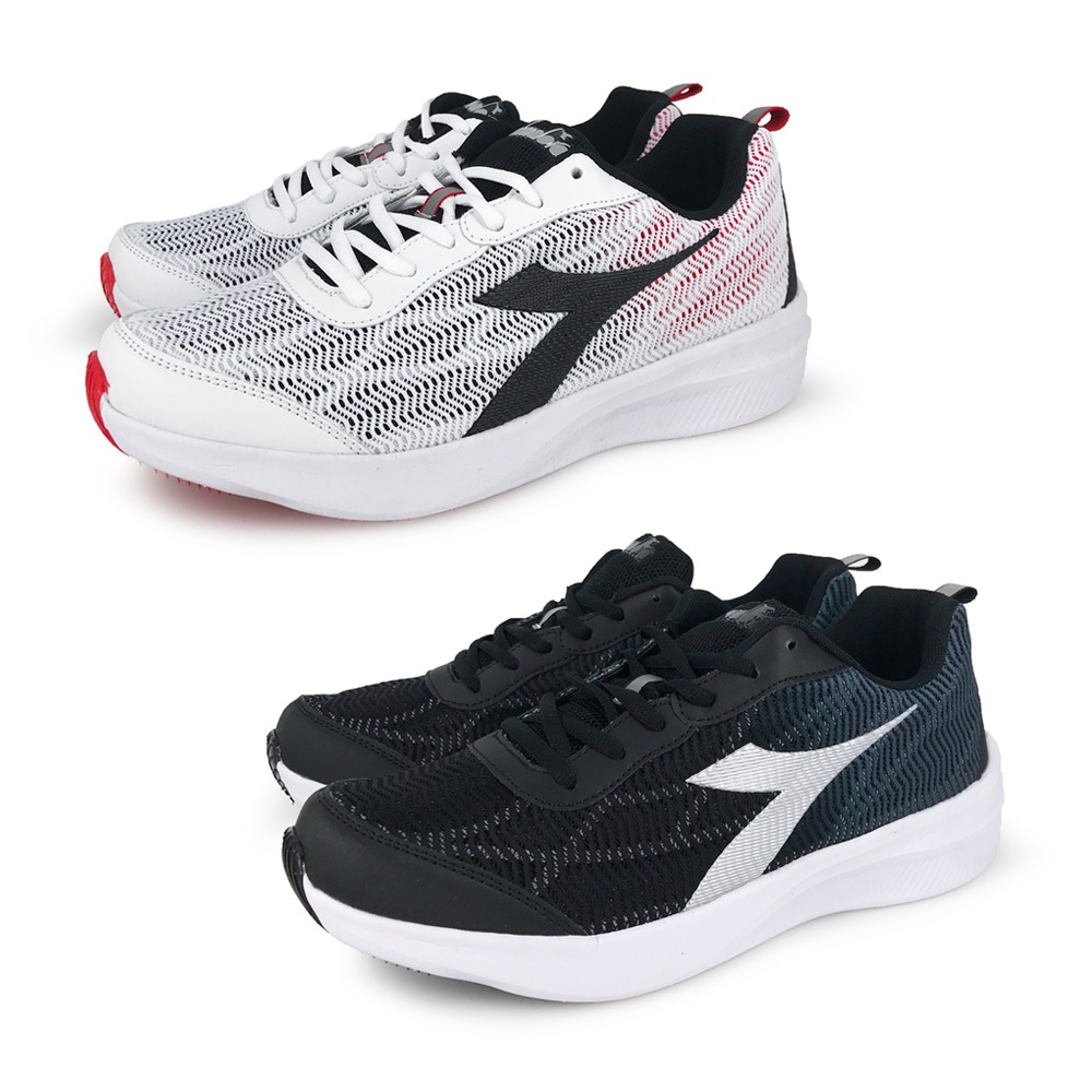 DIADORA迪亞多那 專業輕量慢跑鞋 男運動鞋 男鞋 吸濕 排汗 透氣 散熱 保護後跟 緩震 釋壓 厚底 止滑 白 黑, , large