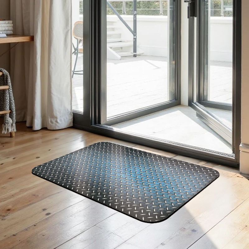 【Monster】 Soft Diatomaceous Earth Printed Mat &ndash; Industrial Loft Style (58x38cm) &ndash; Dark Gray, , large