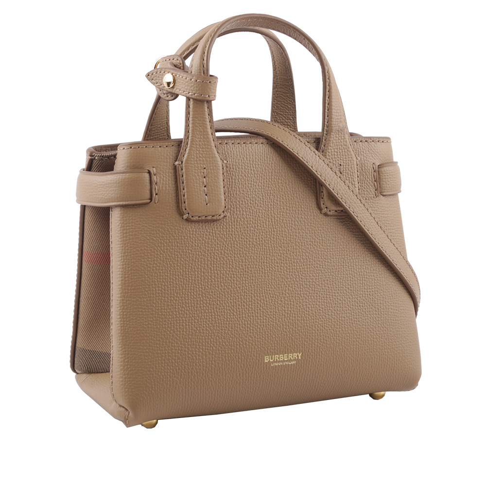 BURBERRY THE BABY BANNER HOUSE格紋皮革包/駝色, , large