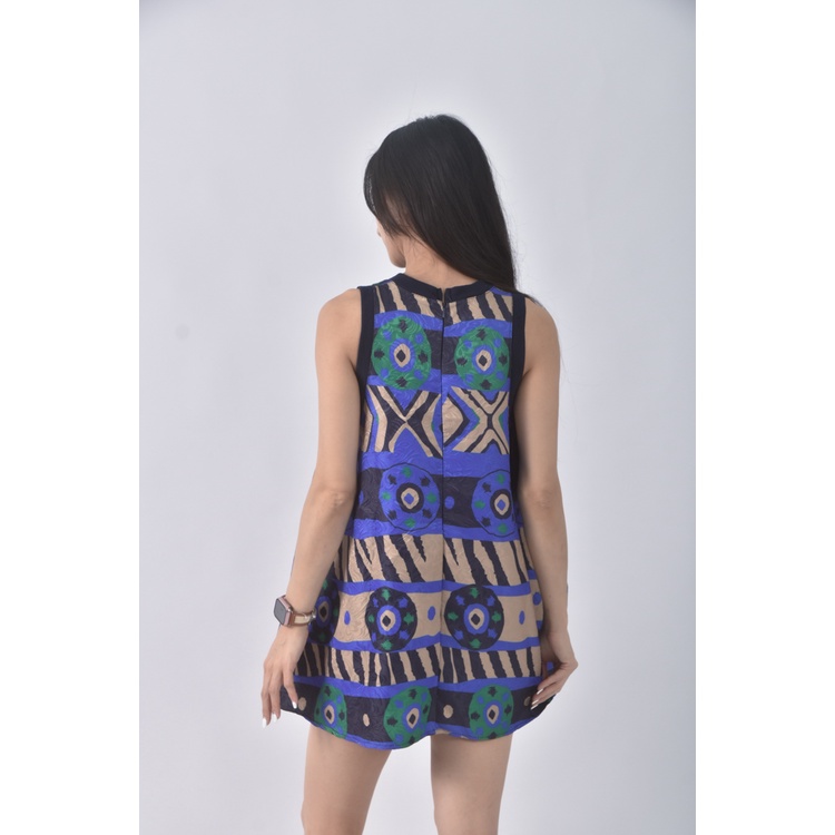 (S) 質感無袖藍色洋裝二手衣, , large