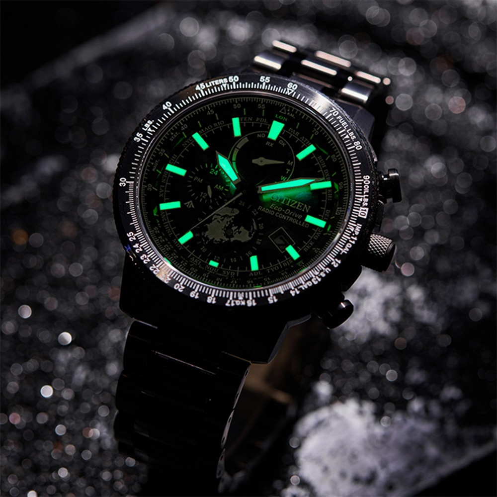 CITIZEN 星辰 100週年限量宇宙幻彩 飛行錶 光動能電波手錶 BY3005-56E, , large