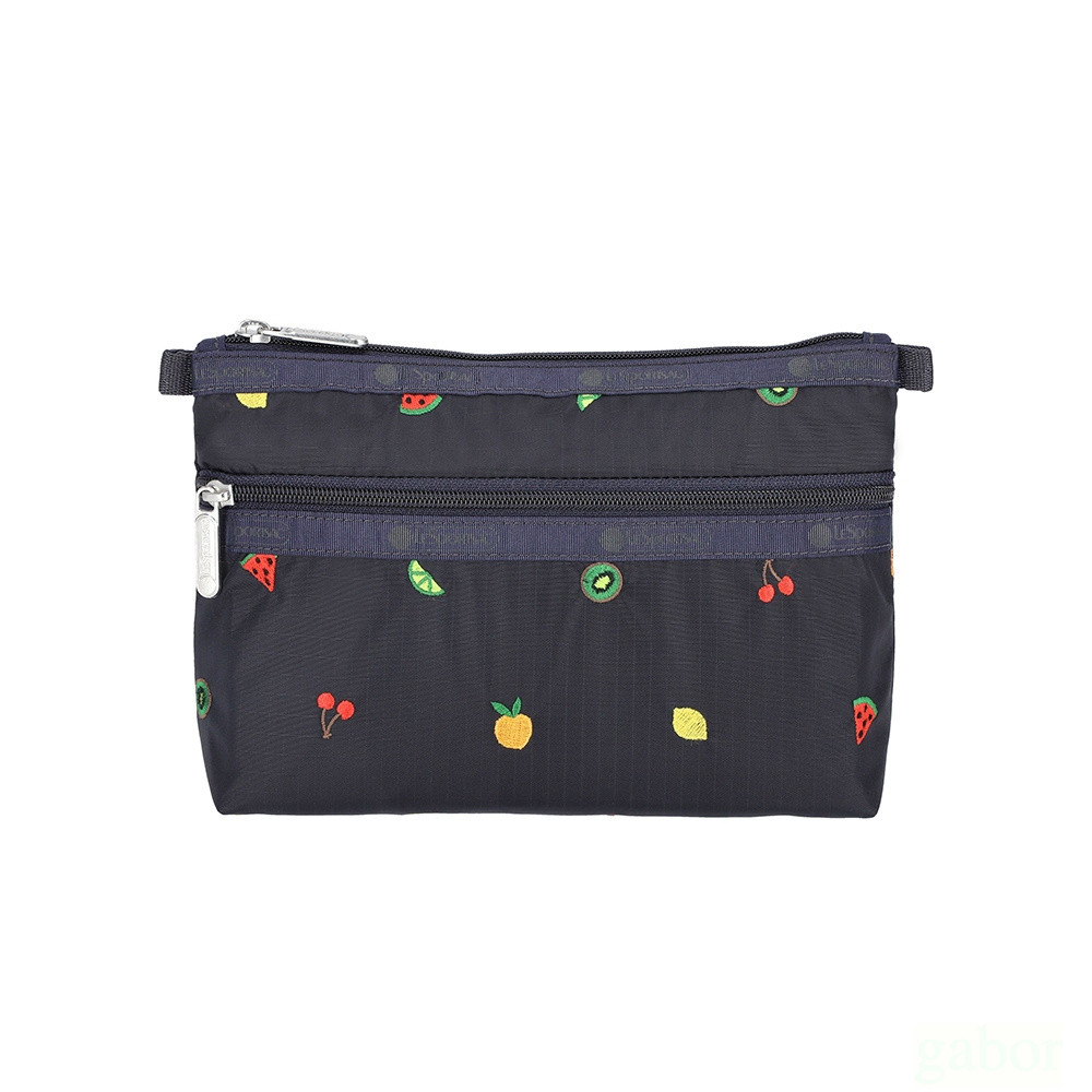 LeSportsac Cosmetic Clutch 雙層拉鍊收納化妝包 -鮮果彩繡, , large