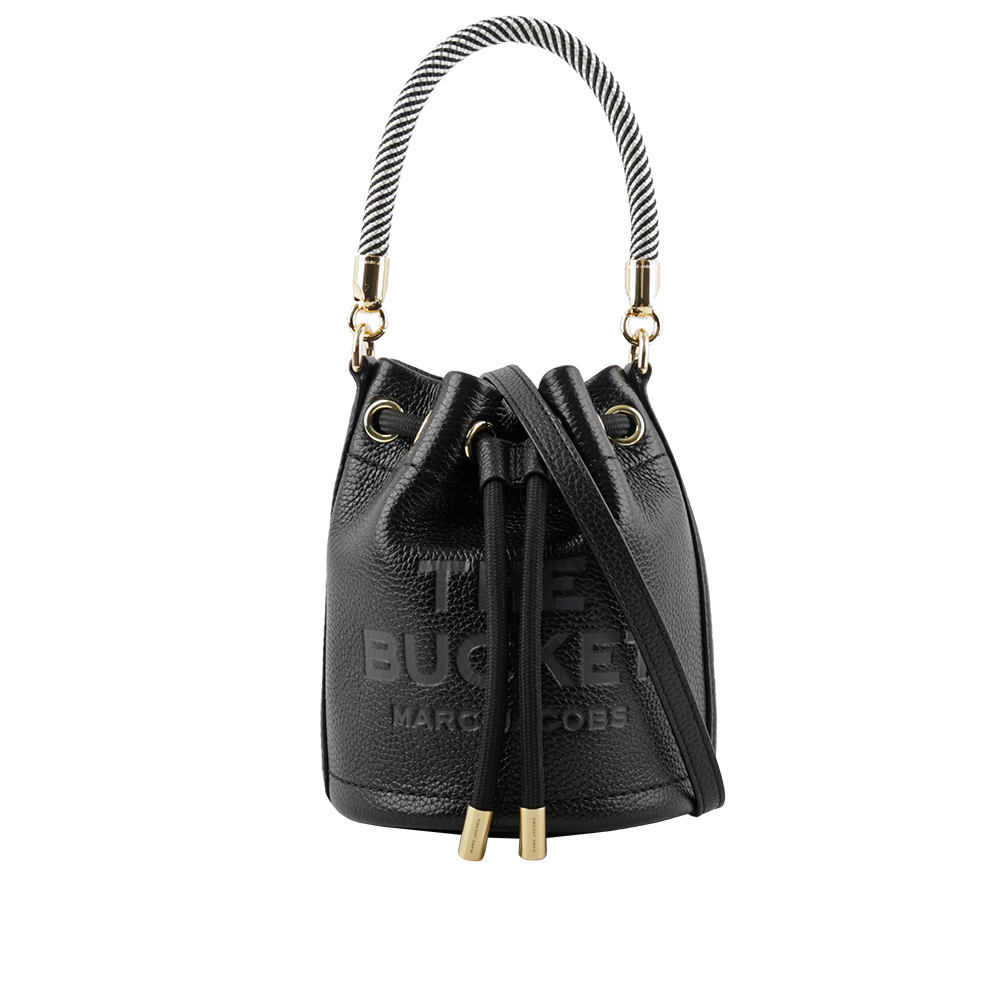 MARC JACOBS The Bucket Bag Logo 壓印二用迷你水桶包/黑色, , large