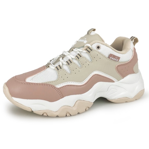 DIADORA迪亞多那 女生活時尚運動鞋 女運動鞋 女鞋 老爹鞋 透氣 保護後跟 Q彈 緩震 護趾 減壓 止滑 灰 粉, , large