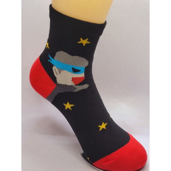 [Kaimei Cotton] 10-Pair Set, Random Excellent, MIT Made in Taiwan, Pure Cotton Fine Needle Styling Children's Socks, Superman Style, 15-18cm, , large