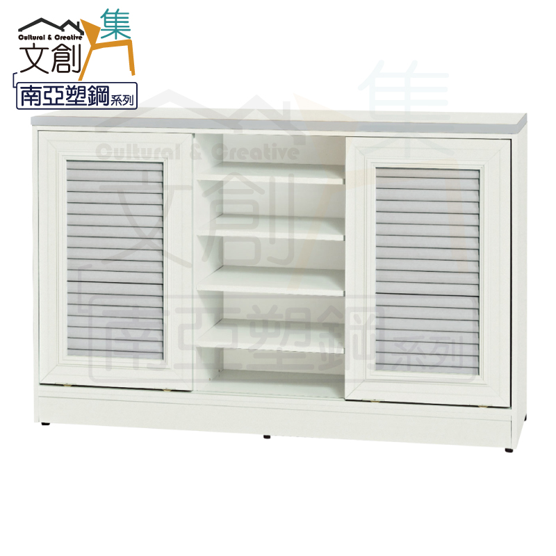 【文創集】比莉 環保4.7尺南亞塑鋼二門中空鞋櫃(客約商品), , large