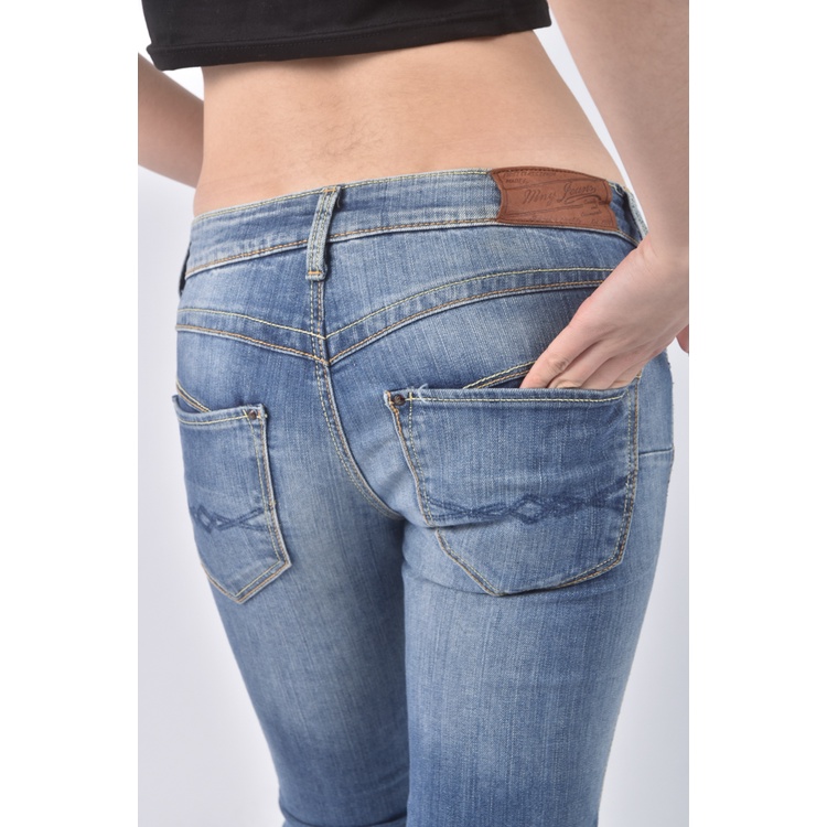 (M) mango丹寧牛仔質感藍色長褲二手衣, , large