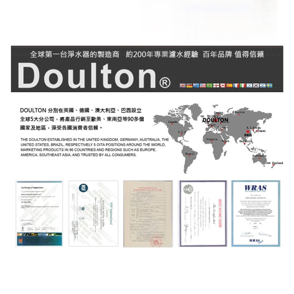 【麗水生活】英國道爾頓Doulton 9504 UL TRACARB矽藻聖燭型陶瓷濾心 皇室御用 丹頓, , large