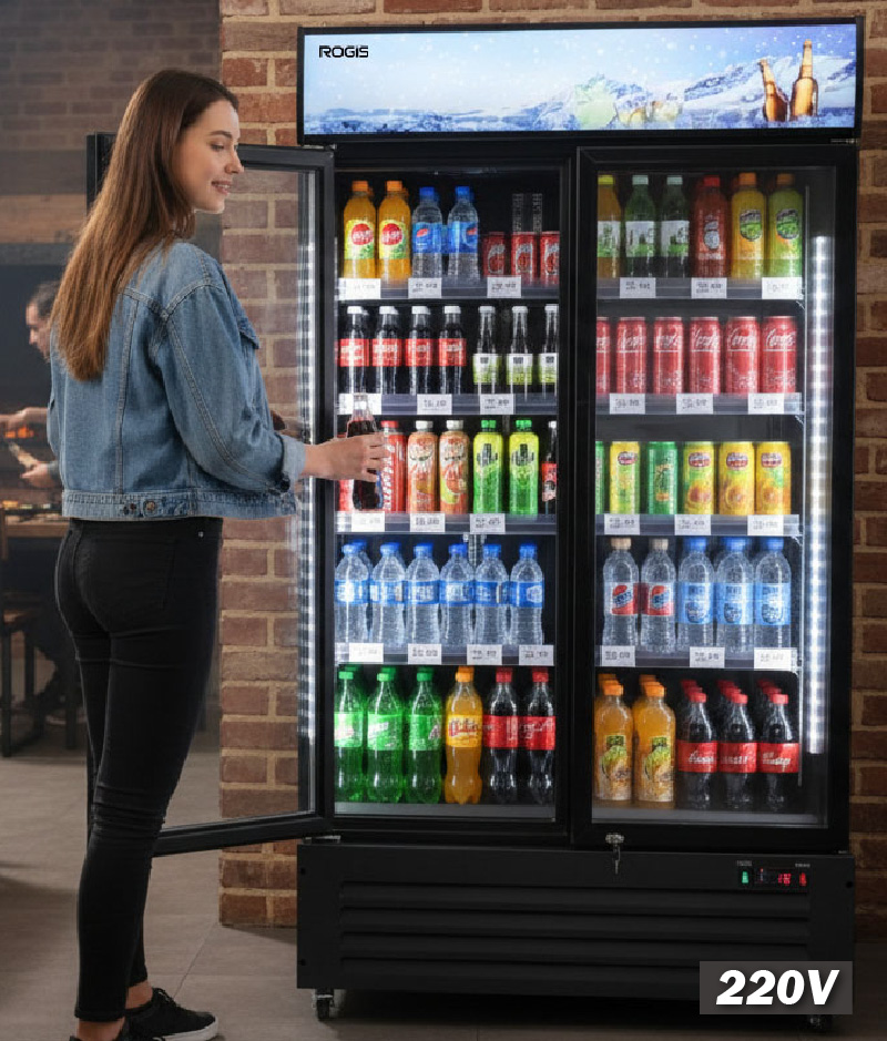 (LOGIS) 酷黑商用雙門冷藏冰箱 冷藏櫃 飲料櫃【KXG-900H】, , large